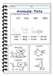 English Worksheet: Pets 