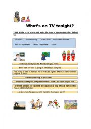 English Worksheet: Whats on TV tonight?