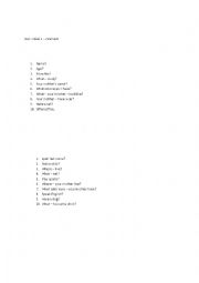 English Worksheet: Oral test for basic students