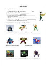 English Worksheet: Worksheet comparatives/superlatives