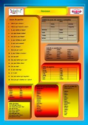 English Worksheet: Revison