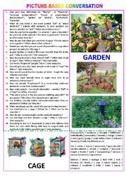 Picture-based conversation : topic 96 - cage vs garden (symbolic meaning).