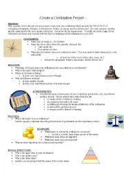 English Worksheet: Ancient Civilizations Board Game Project