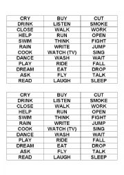 English Worksheet: VERBS