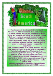 English Worksheet: South America