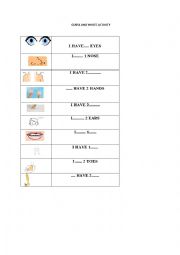 English Worksheet: PART OF BODY