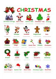 English Worksheet: Christmas Vocabulary With Pictures