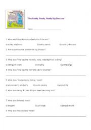 English Worksheet: The Really Really Big Dinosaur