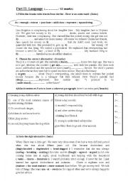 English Worksheet: Mid term test n1 for the 9th forms