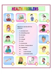 English Worksheet: HEALTH PROBLEMS