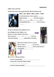 Worksheet to practice clothes.