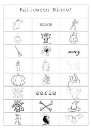 English Worksheet: Halloween bingo