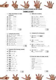 Easy numbers and greetings quiz