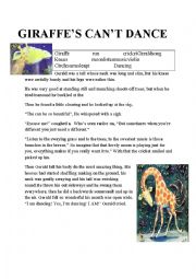 English Worksheet: giraffes cant dance