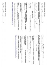 English Worksheet: ORAL COMPREHENSION PRESENT CONTINUOUS