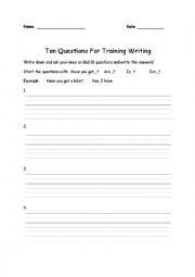 English Worksheet: writing practicse