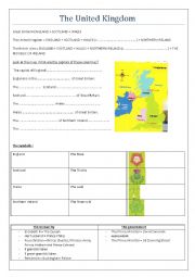 English Worksheet: United Kingdom : capitals, symbols, ...