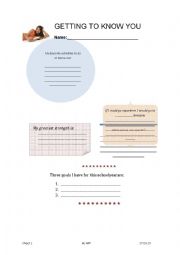 English Worksheet: Getting to know your students
