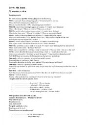 English Worksheet: grammar review 9th form