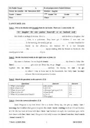 English Worksheet: 7 Test 1 A 2015-2016