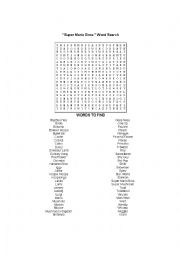 Super Mario Word Search