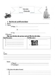 English Worksheet: fairy tales Cindrella 