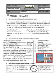 English Worksheet: Mid of Term Test N 1 8th form 