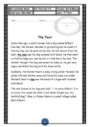 English Worksheet: 8th form test 3