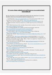 English Worksheet: List of useful websites part2/3