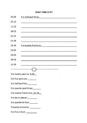 English Worksheet: telling time