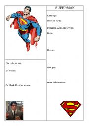 Superman worksheet: description of a person