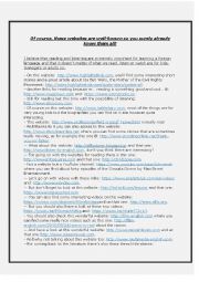 English Worksheet: List of useful websites part1/3