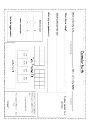 English Worksheet: Calendar Math
