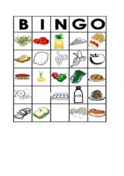English Worksheet: bingo food