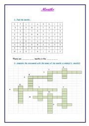 English Worksheet: Days of the week and months of the year