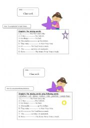 English Worksheet: chores and free time activities