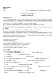 English Worksheet: PYRAMID OF GIZA