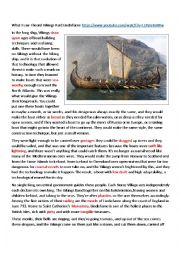 English Worksheet: Vikings: History and Facts