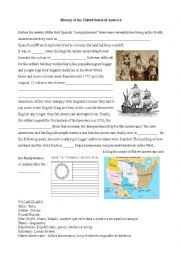English Worksheet: History of the United States od America