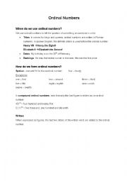ordinal numbers