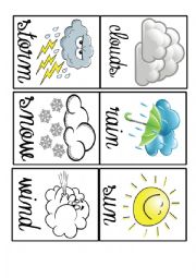 English Worksheet: Weather flashcards