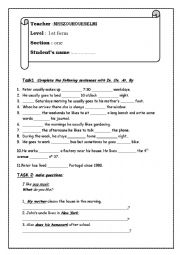 English Worksheet: useful exercises for 1st year students