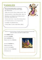 English Worksheet: MOVIE TANGLED ACTIVITY