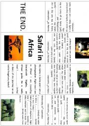 English Worksheet: Safari in Africa - mini book