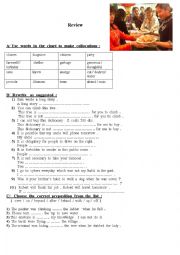 English Worksheet: vocabulary and passive voice