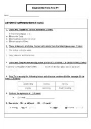 English Worksheet: devoir de control bac 1