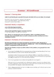 English Worksheet: All Conditionals