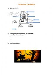 English Worksheet: Halloween Vocabulary