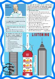 English Worksheet: Vertical Farming - Listening + comprehension questions + link + tape script and KEY.