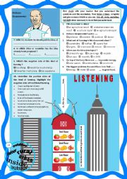 English Worksheet: Vertical Farming - Listening + comprehension questions + link + tape script and KEY.